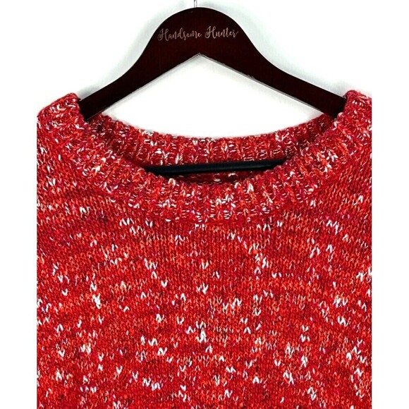 Goodthreads Women Sz XL Short Crewneck Popcorn Marled Red Long Sleeve Sweater R2 - Picture 7 of 13